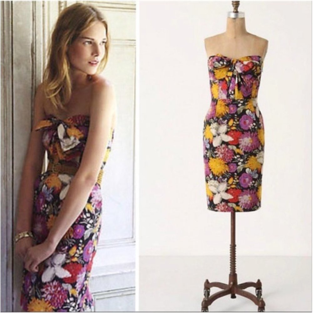 Antrho Moulinette Soeurs Tropica Strapless Dress
